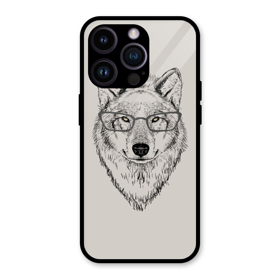 Nerdy Wolf Glass Back Case for iPhone 14 Pro