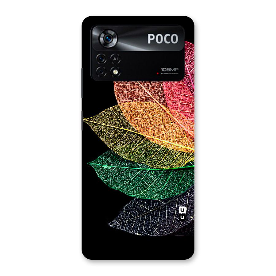 Net Leaf Color Design Back Case for Poco X4 Pro 5G