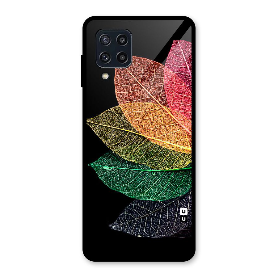 Net Leaf Color Design Glass Back Case for Galaxy M32