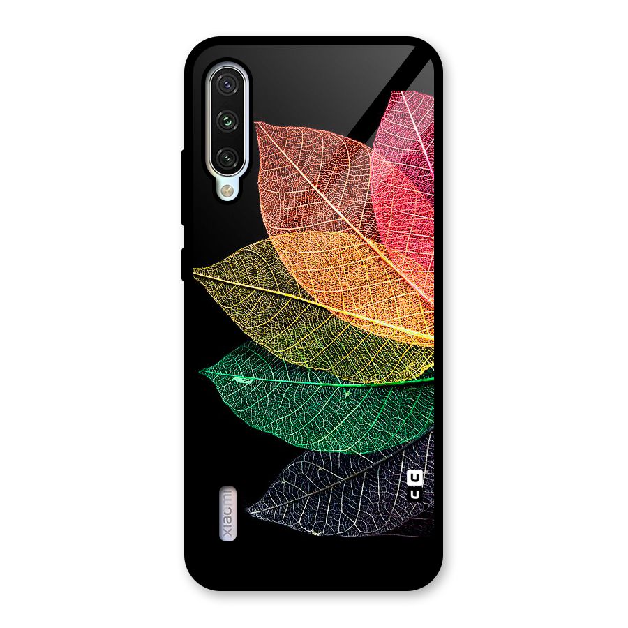 Net Leaf Color Design Glass Back Case for Mi A3