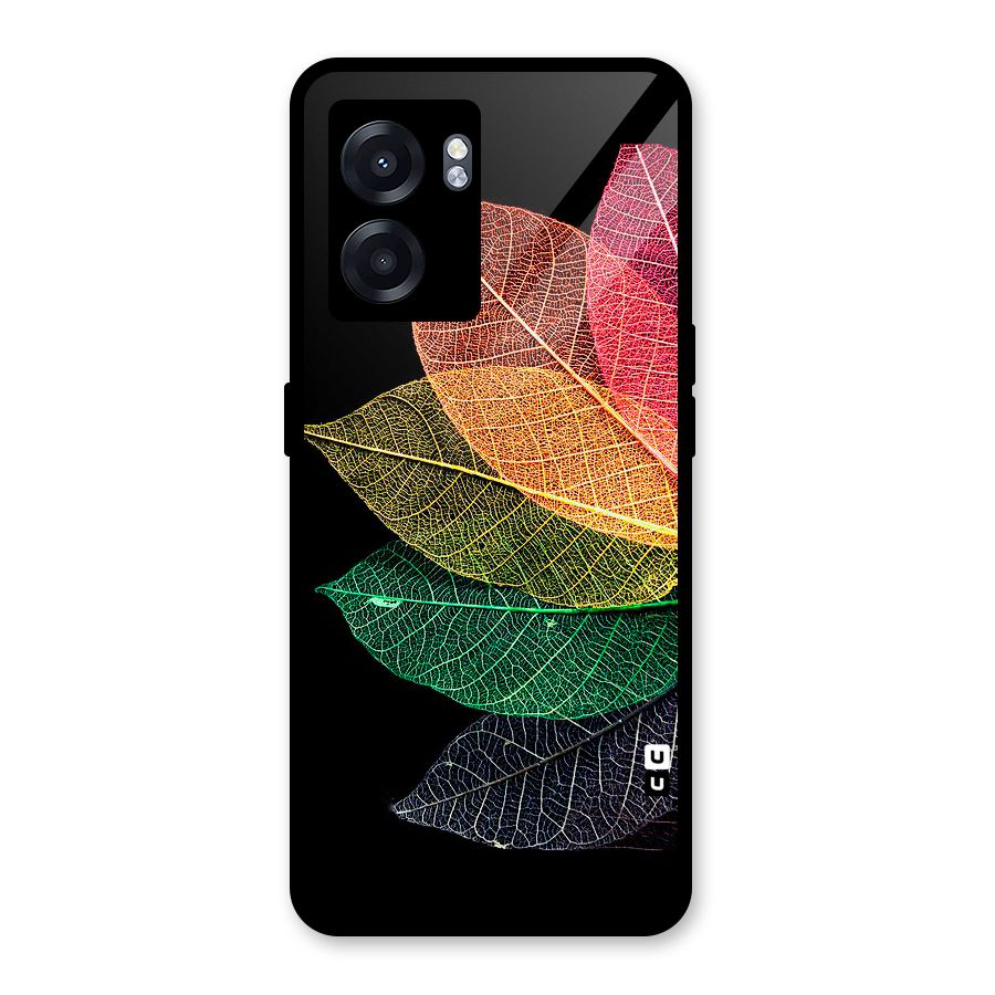 Net Leaf Color Design Glass Back Case for Realme Narzo 50 5G