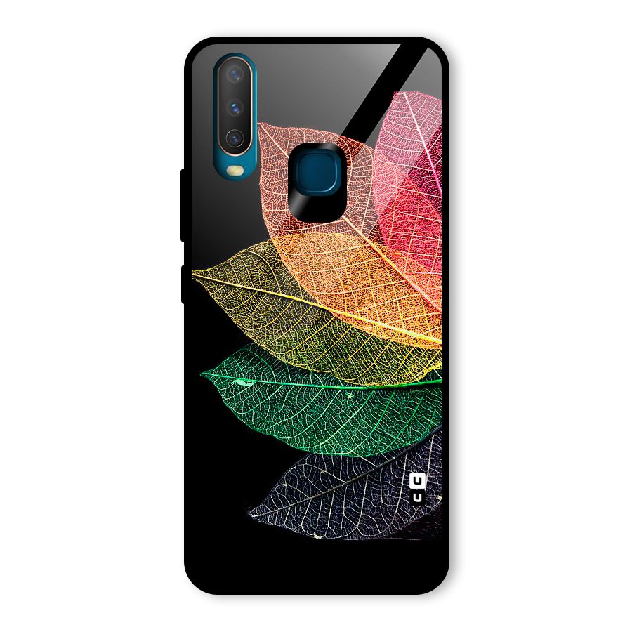 Net Leaf Color Design Glass Back Case for Vivo Y15