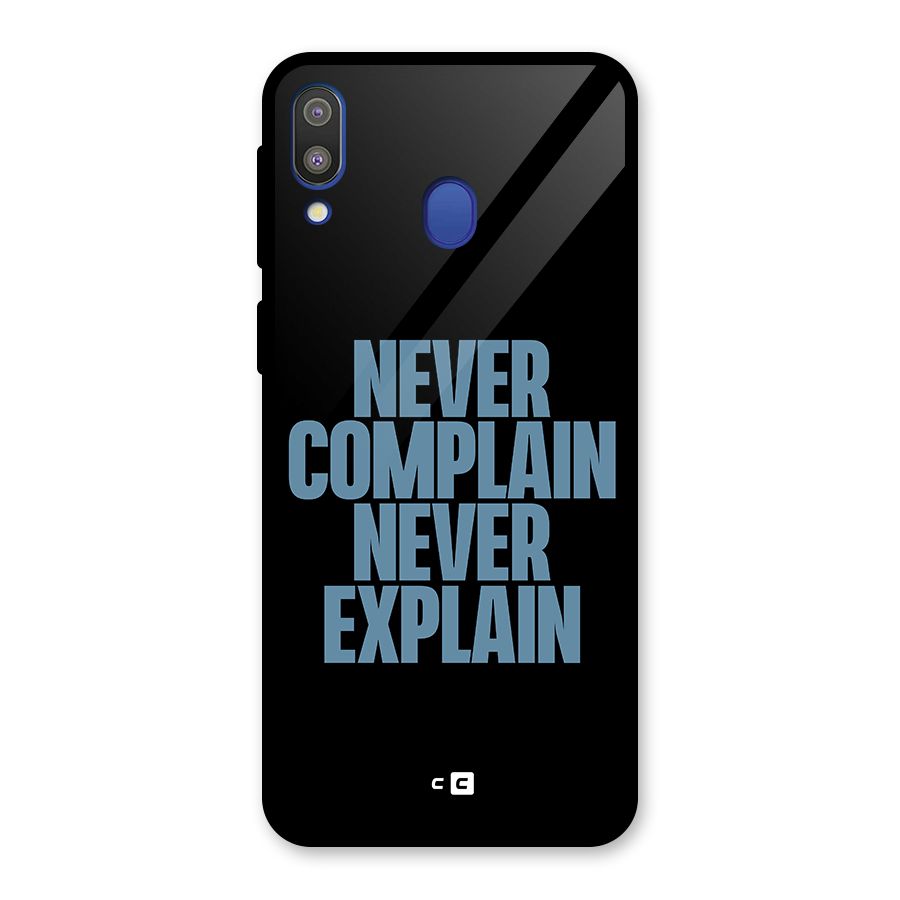 Never Complain Never Explain Glass Back Case for Galaxy M20