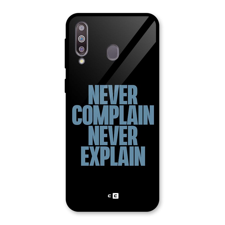Never Complain Never Explain Glass Back Case for Galaxy M30