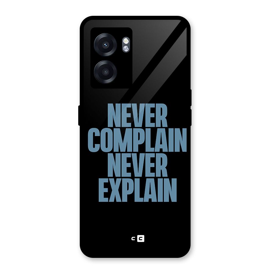 Never Complain Never Explain Glass Back Case for Realme Narzo 50 5G