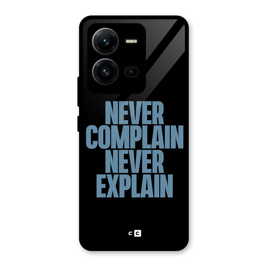 Never Complain Never Explain Glass Back Case for Vivo V25