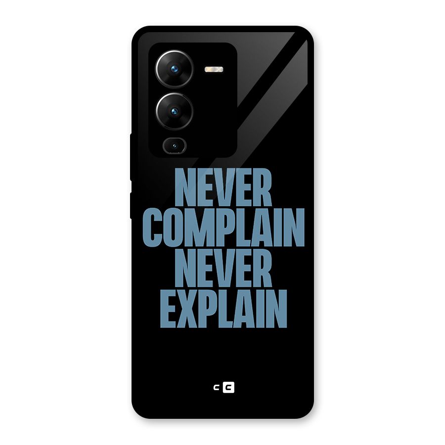 Never Complain Never Explain Glass Back Case for Vivo V25 Pro