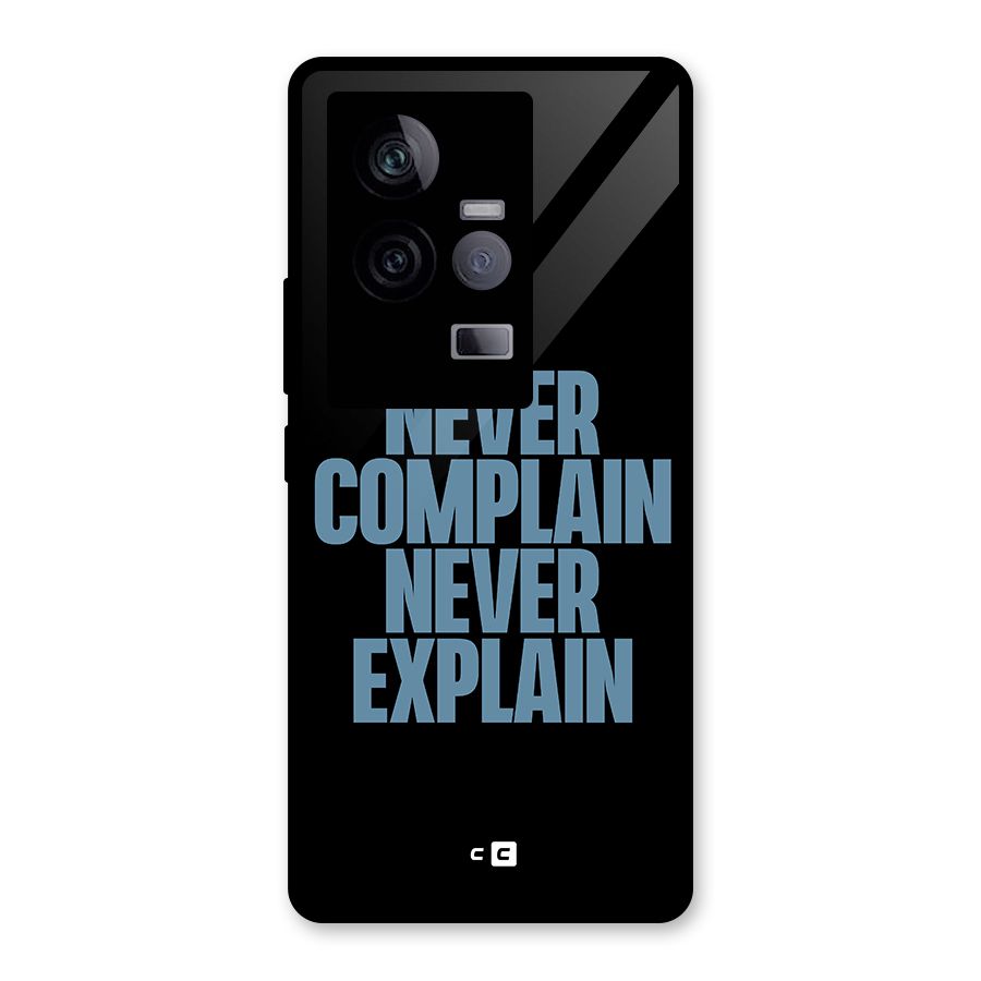 Never Complain Never Explain Glass Back Case for Vivo iQOO 11 5G