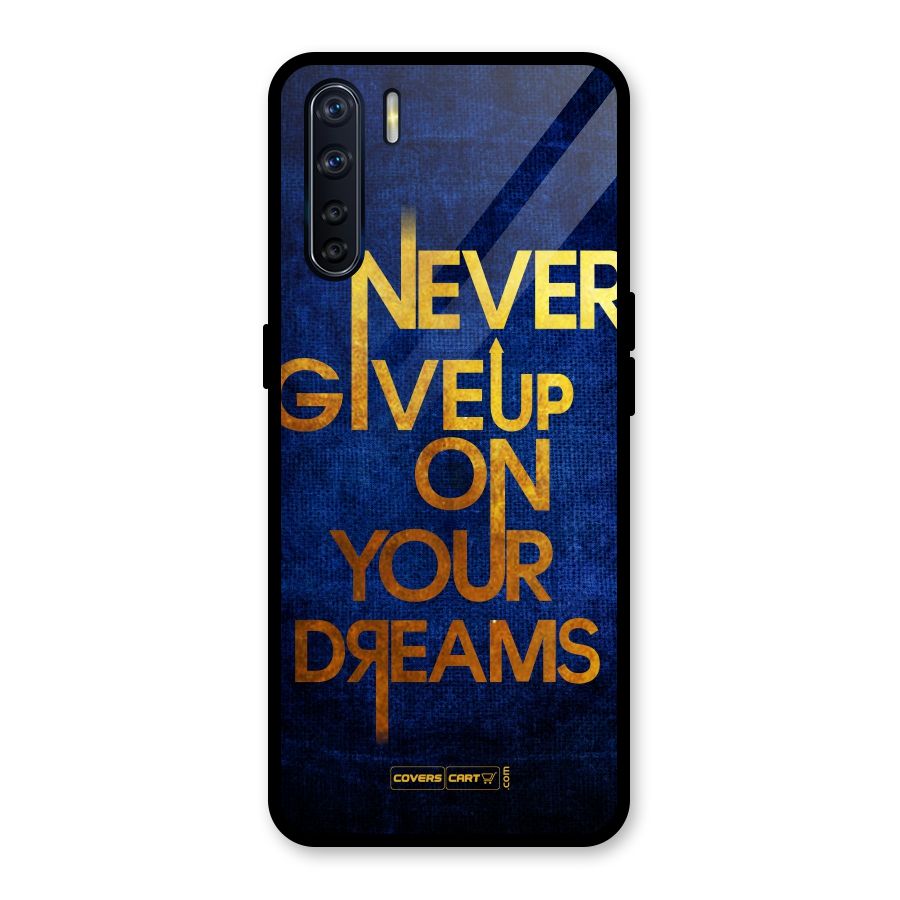 Never Give Up Glass Back Case for Oppo F15
