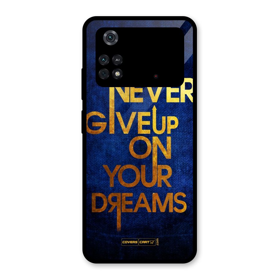 Never Give Up Glass Back Case for Poco M4 Pro 4G