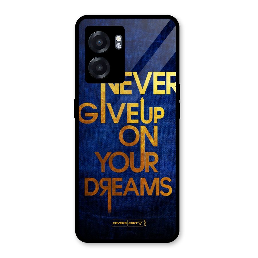 Never Give Up Glass Back Case for Realme Narzo 50 5G