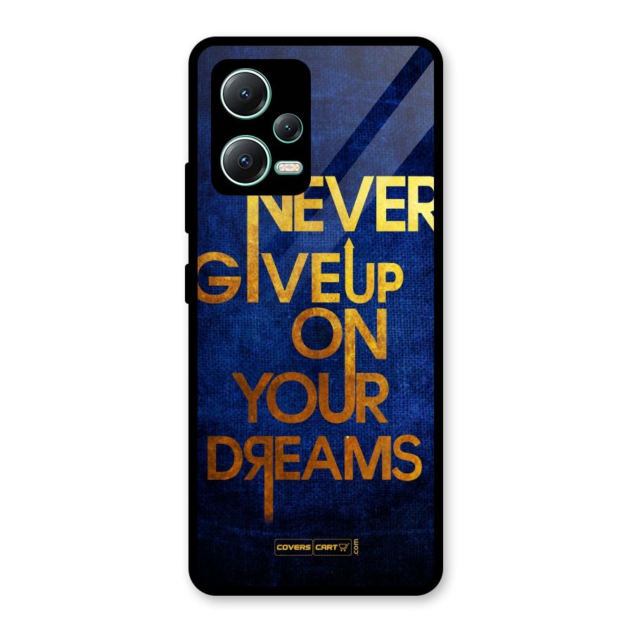 Never Give Up Glass Back Case for Redmi Note 12 5G