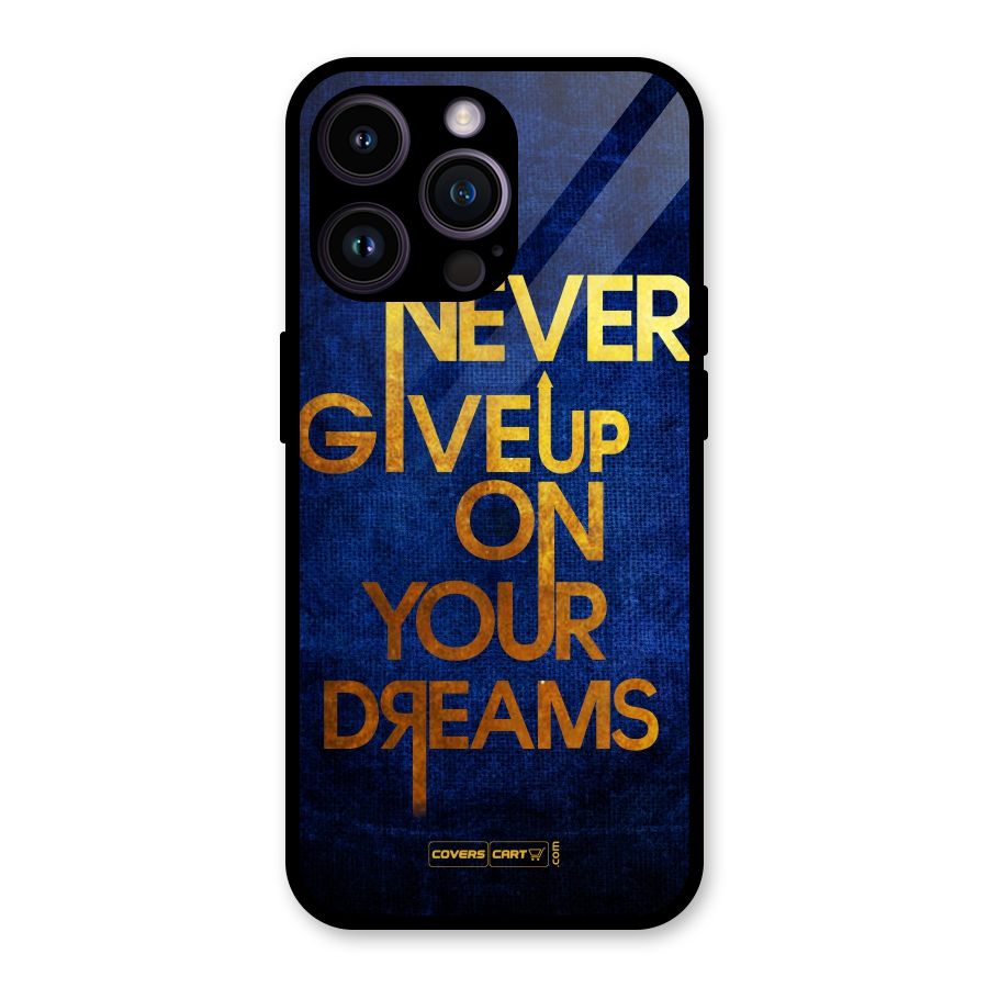 Never Give Up Glass Back Case for iPhone 14 Pro Max