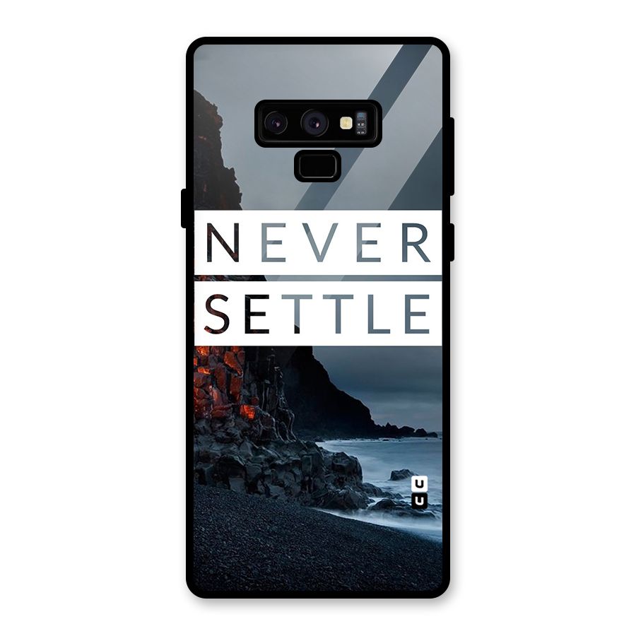 Never Settle Dark Beach Glass Back Case for Galaxy Note 9