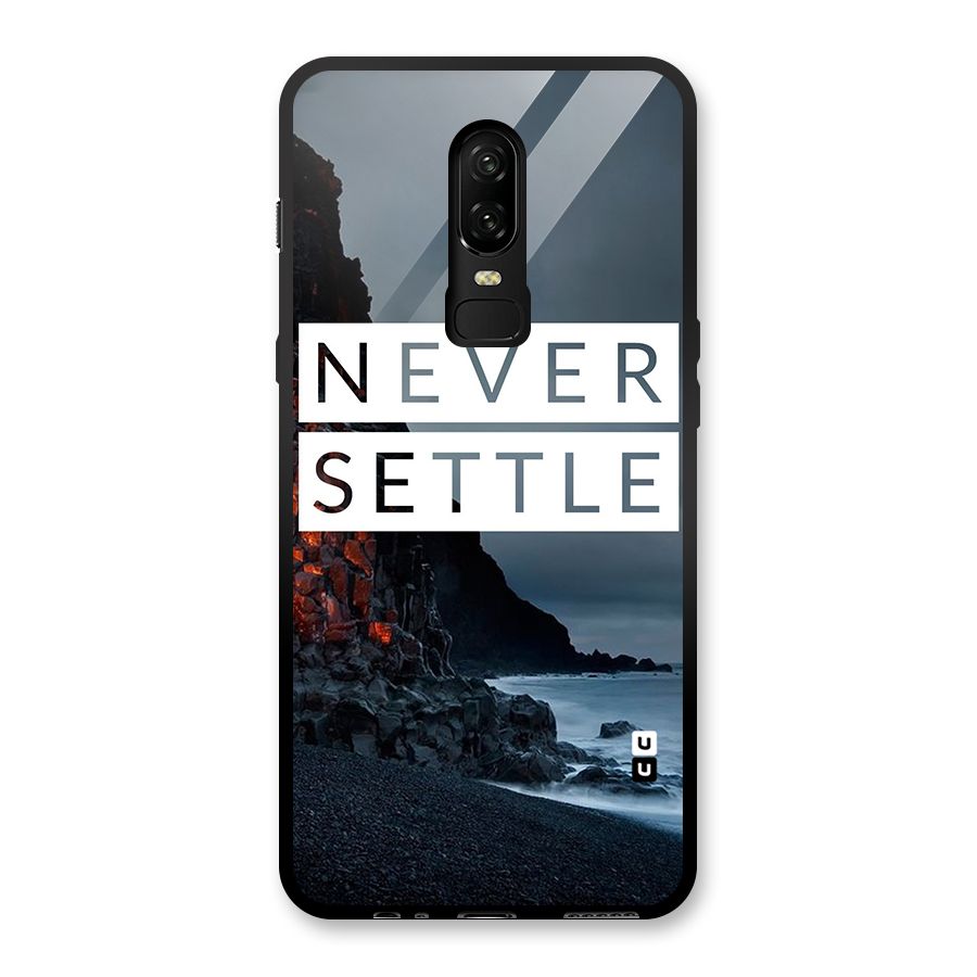 Never Settle Dark Beach Glass Back Case for OnePlus 6