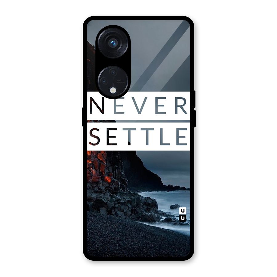 Never Settle Dark Beach Glass Back Case for Reno8 T 5G