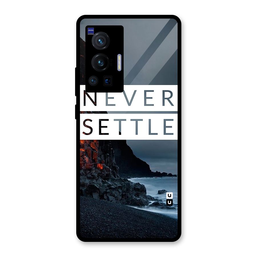 Never Settle Dark Beach Glass Back Case for Vivo X70 Pro
