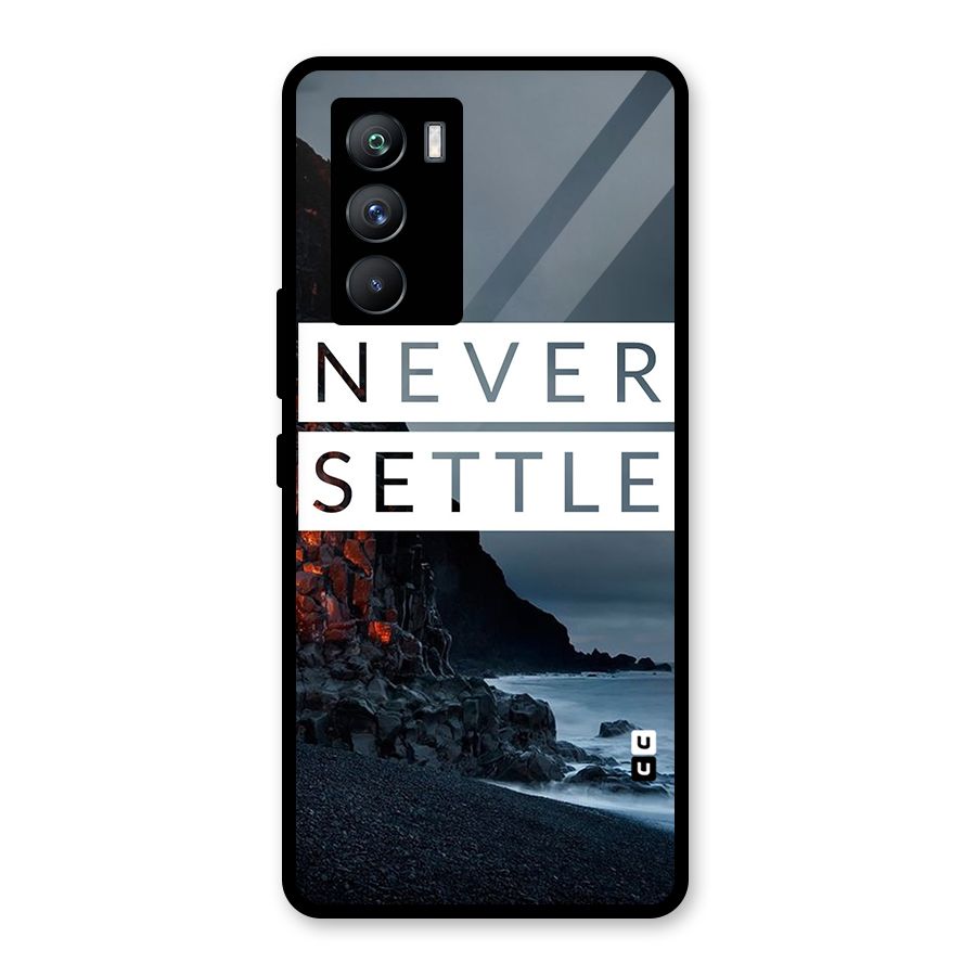 Never Settle Dark Beach Glass Back Case for Vivo iQOO 9 SE