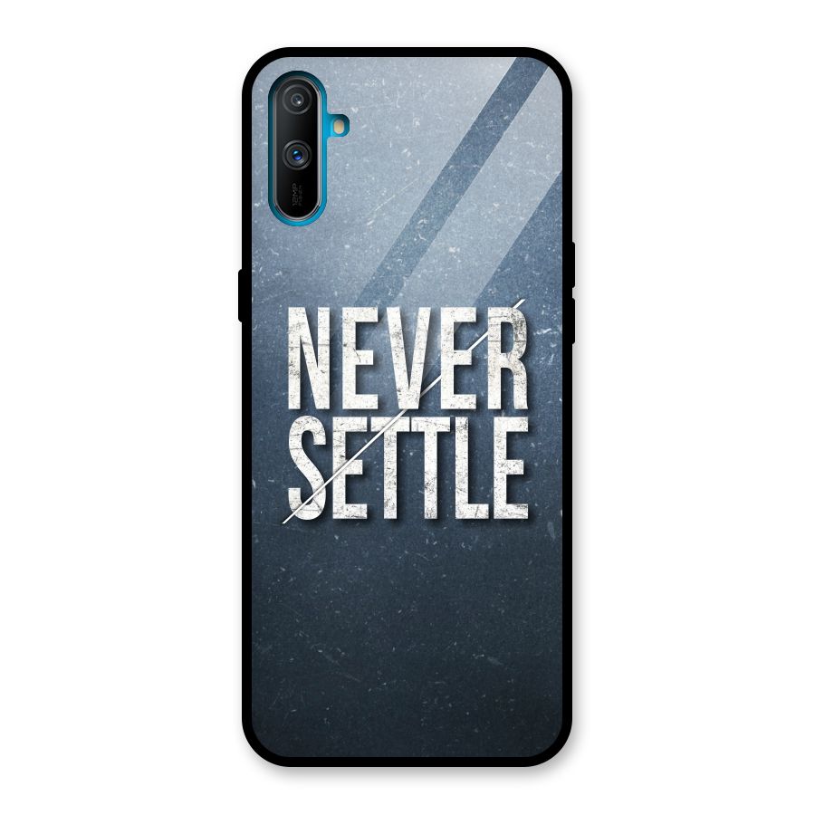 Never Settle Glass Back Case for Realme C3