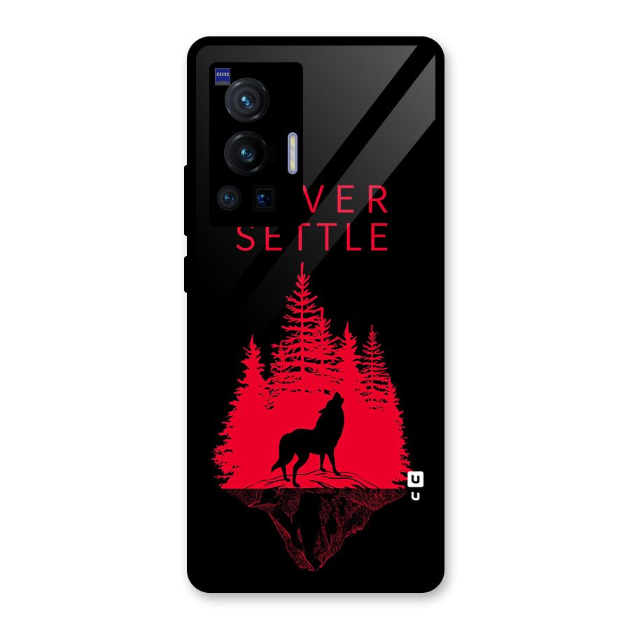Never Settle Wolf Glass Back Case for Vivo X70 Pro