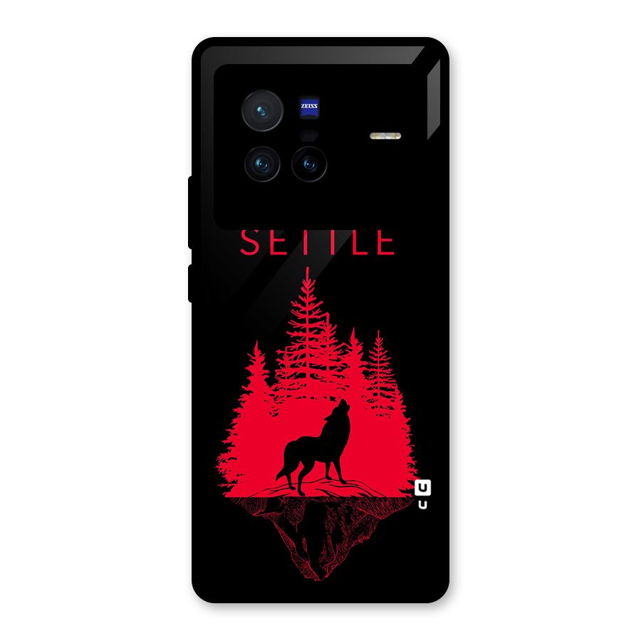 Never Settle Wolf Glass Back Case for Vivo X80