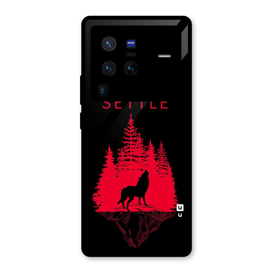 Never Settle Wolf Glass Back Case for Vivo X80 Pro
