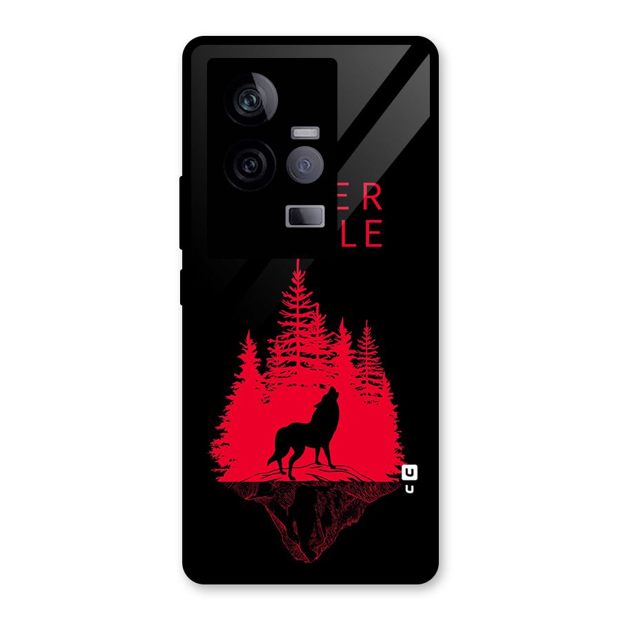 Never Settle Wolf Glass Back Case for Vivo iQOO 11 5G