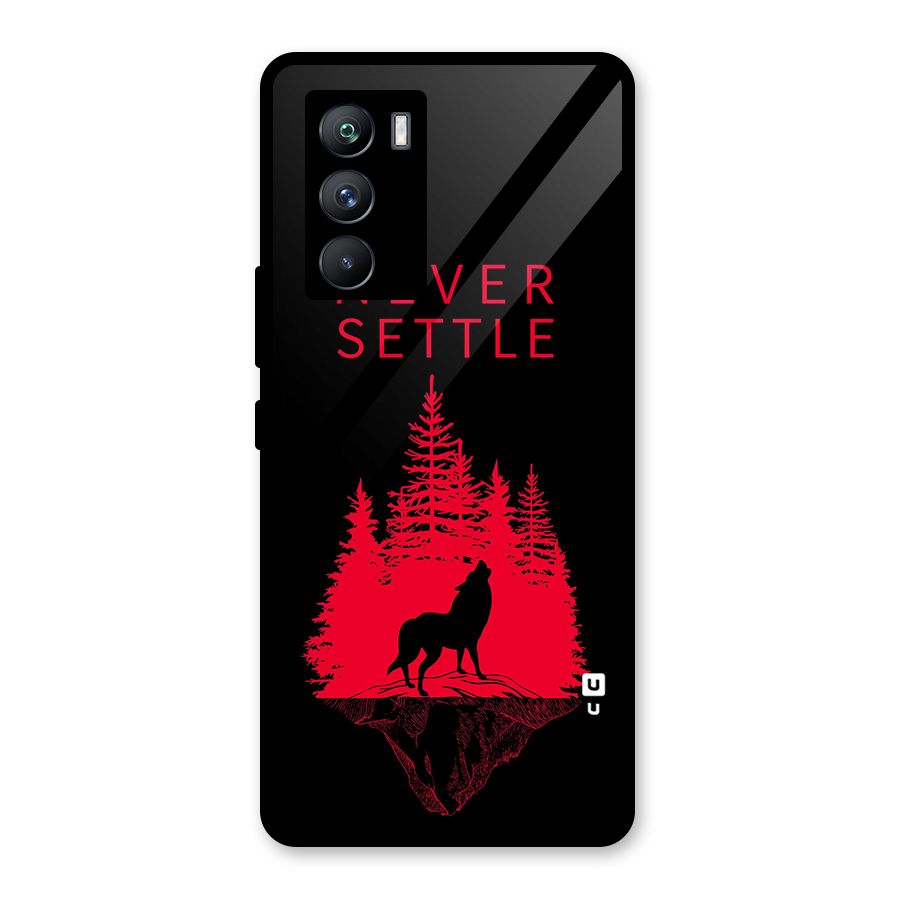 Never Settle Wolf Glass Back Case for Vivo iQOO 9 SE