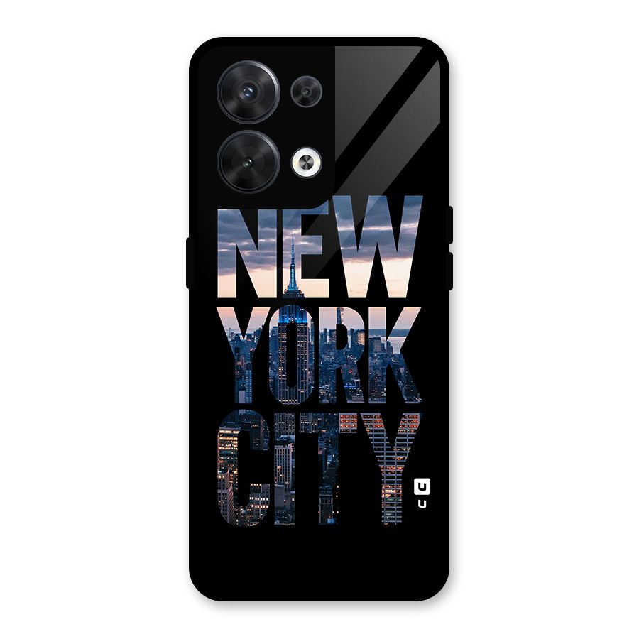 New York City Glass Back Case for Oppo Reno8 5G