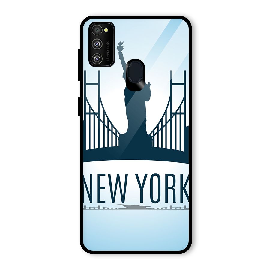New York Skyline Glass Back Case for Galaxy M30s