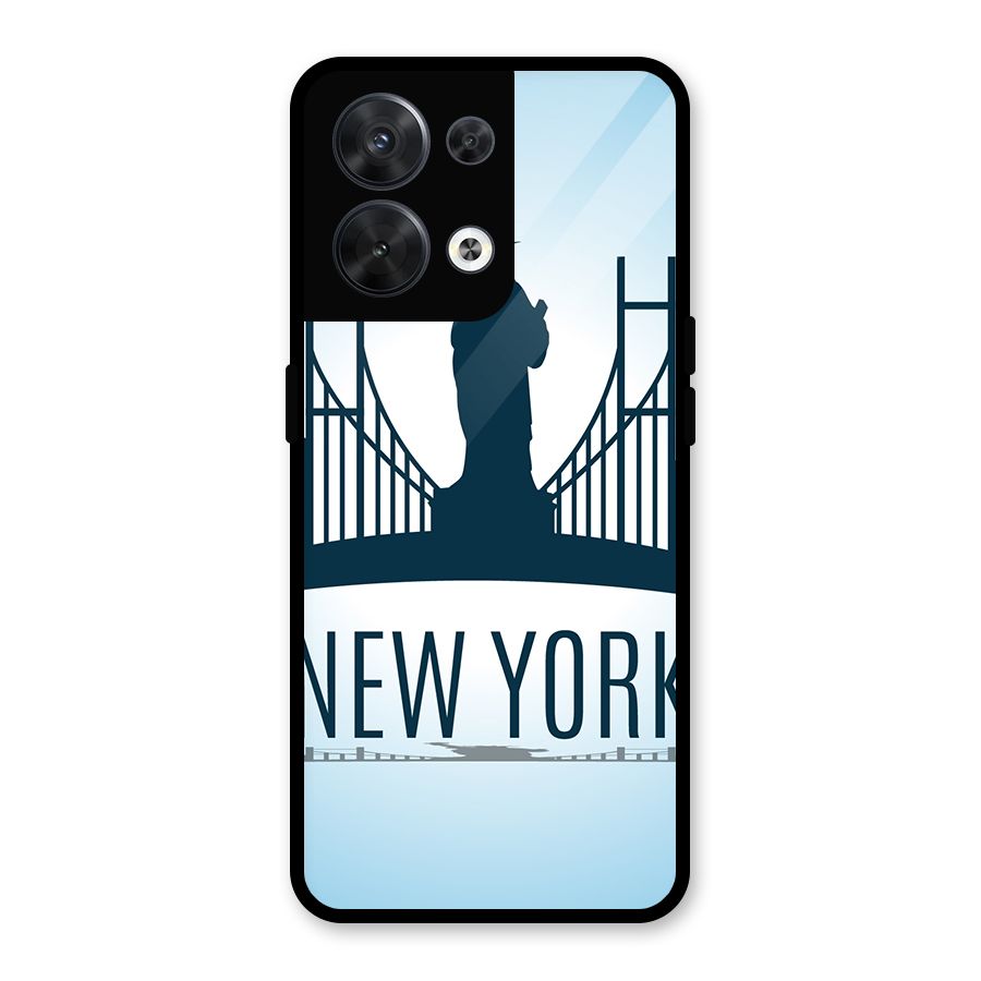 New York Skyline Glass Back Case for Oppo Reno8 5G