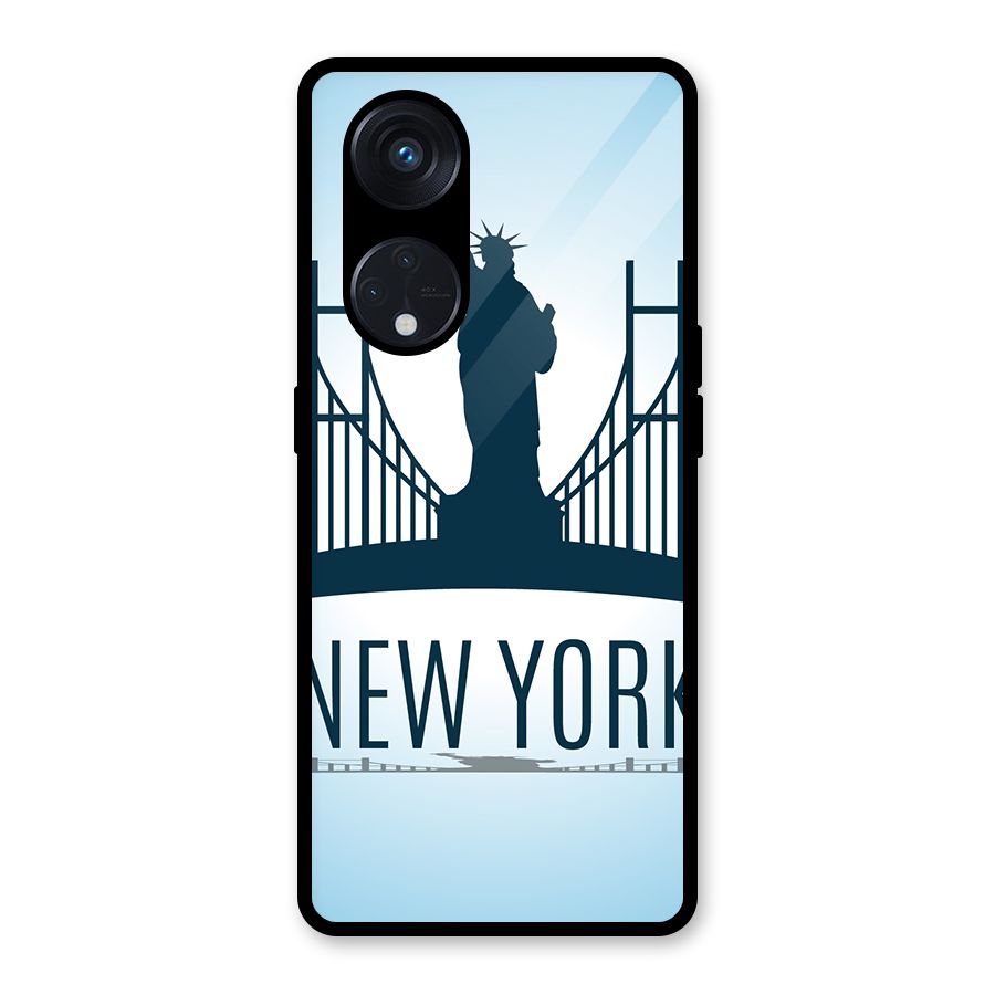 New York Skyline Glass Back Case for Reno8 T 5G