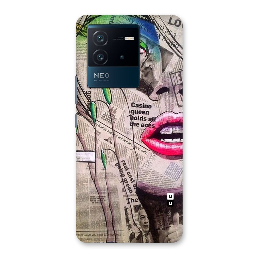 Newspaper Girl Art Back Case for Vivo iQOO Neo 6 5G