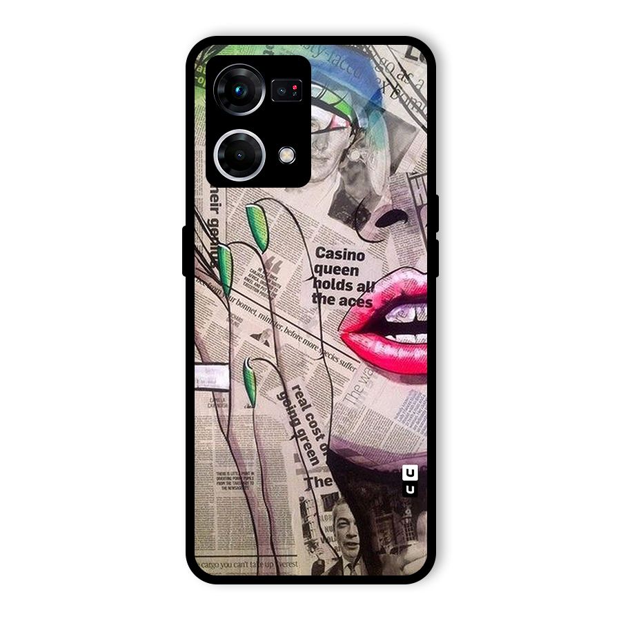 Newspaper Girl Art Glass Back Case for Oppo F21s Pro 4G