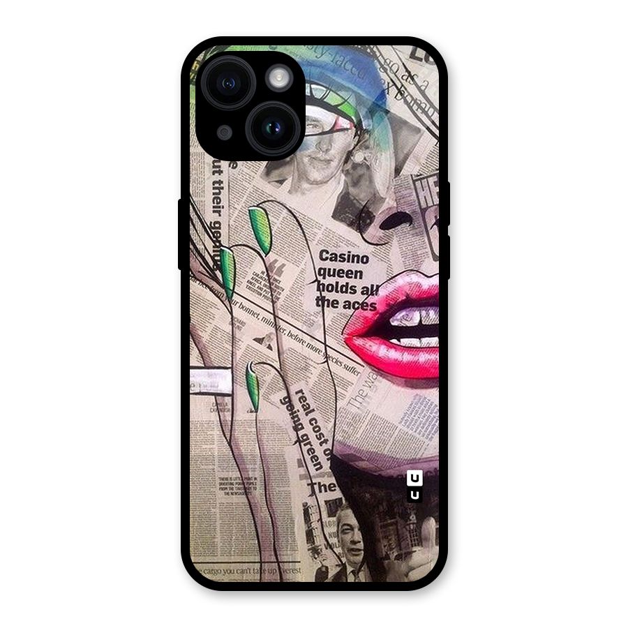 Newspaper Girl Art Glass Back Case for iPhone 14