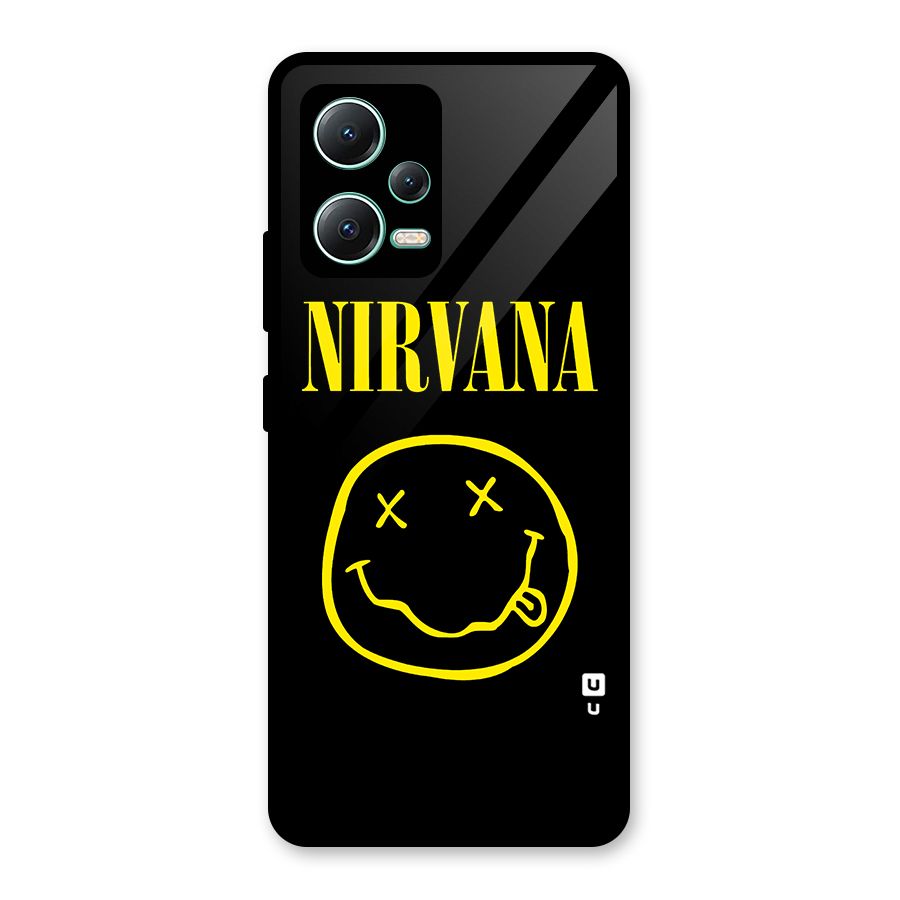 Nirvana Smiley Glass Back Case for Redmi Note 12 5G
