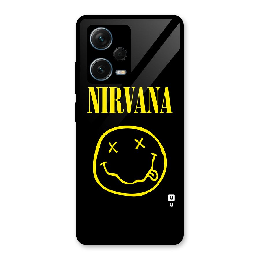 Nirvana Smiley Glass Back Case for Redmi Note 12 Pro Plus 5G
