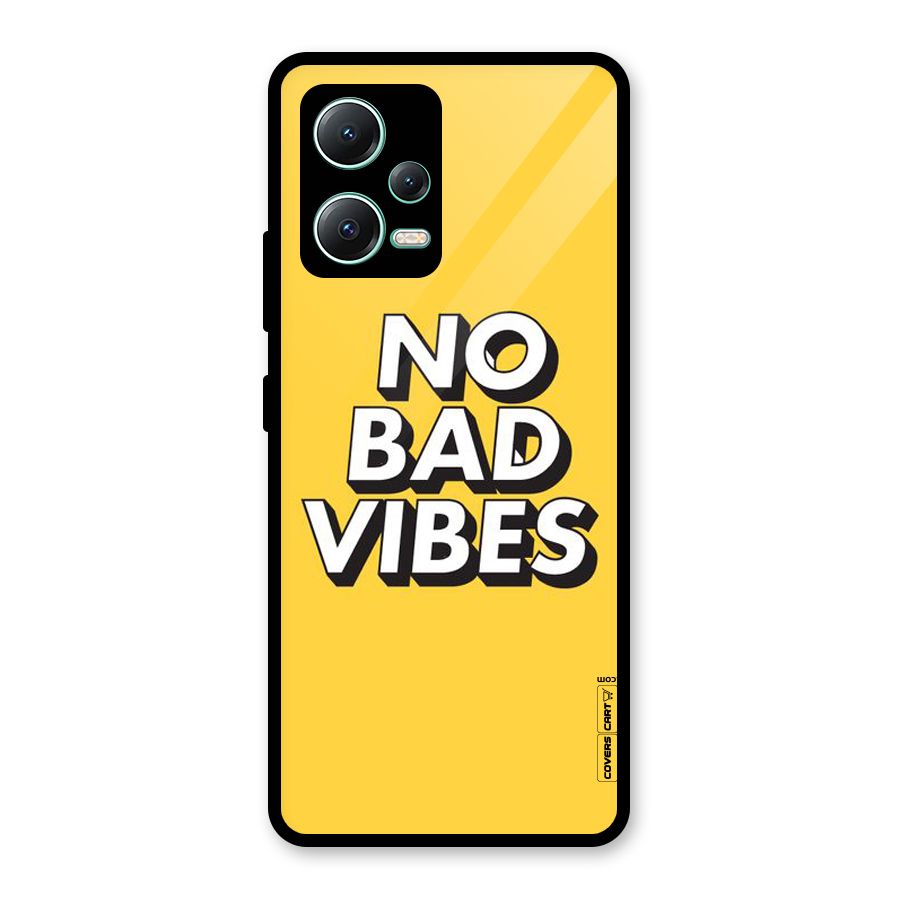 No Bad Vibes Glass Back Case for Redmi Note 12 5G