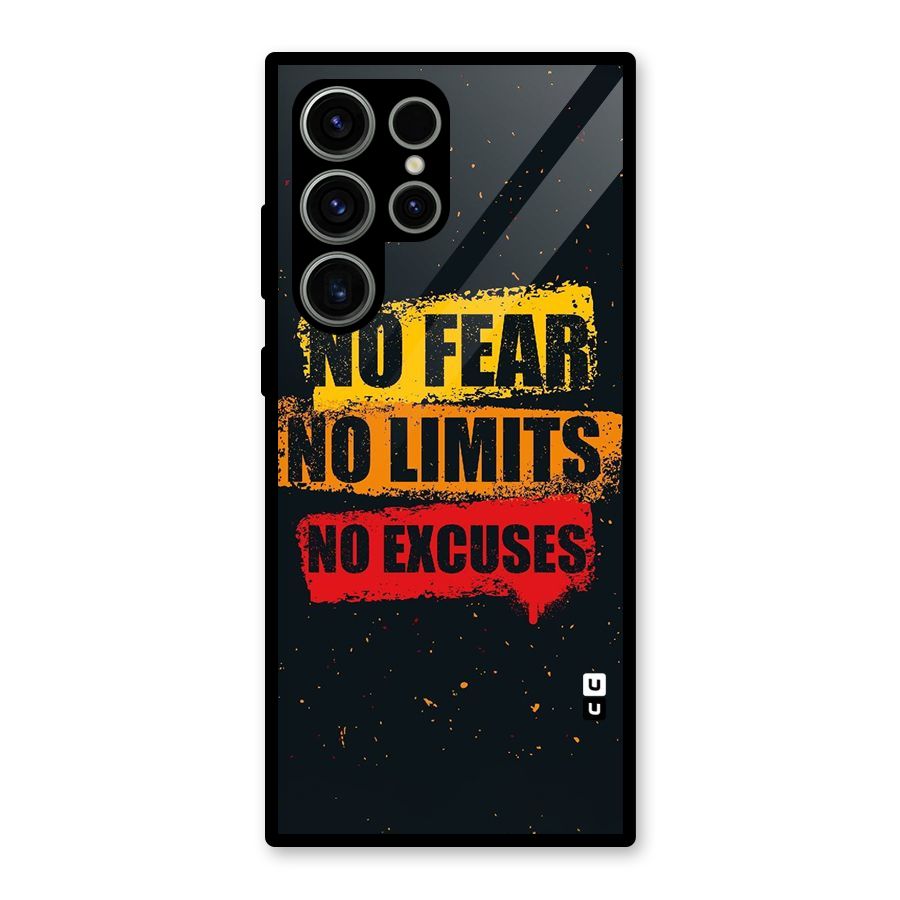 No Fear No Limits Glass Back Case for Galaxy S23 Ultra