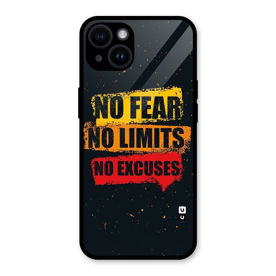 No Fear No Limits Glass Back Case for iPhone 14