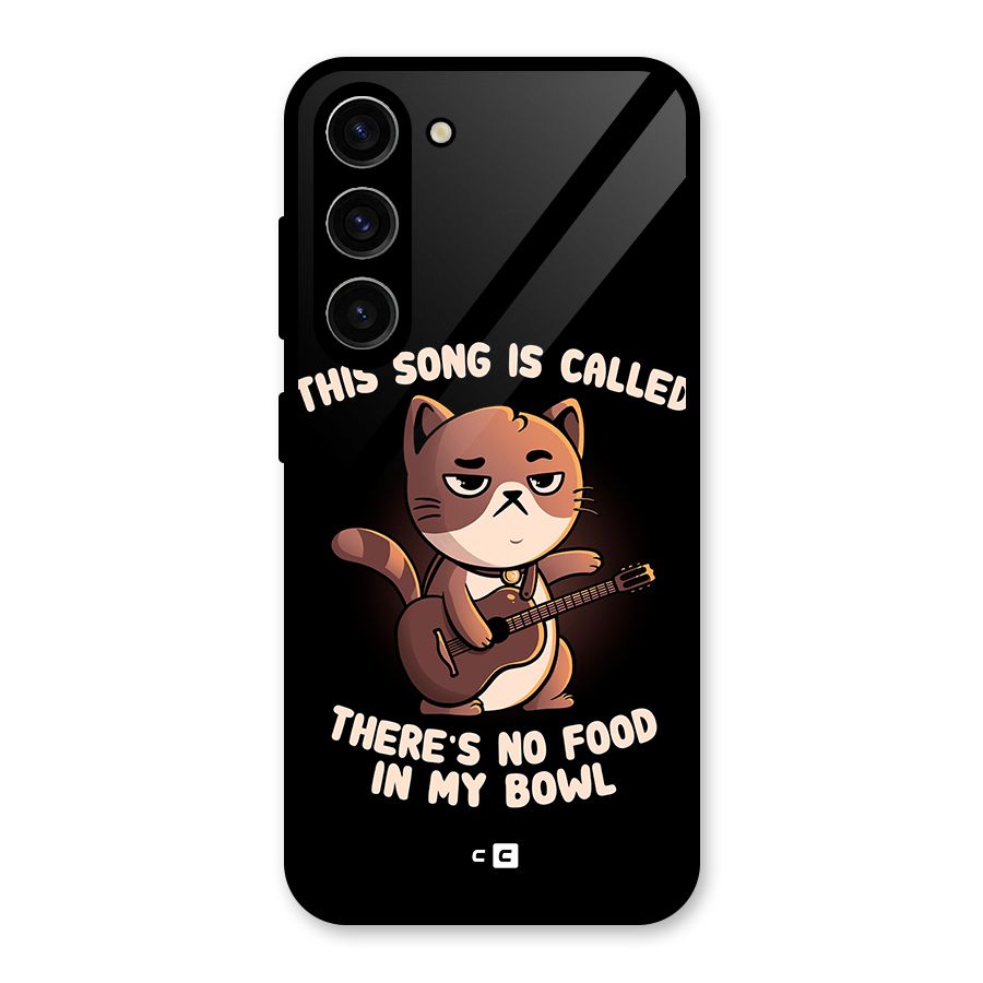 No Food in My Bowl Cat Glass Back Case for Galaxy S23
