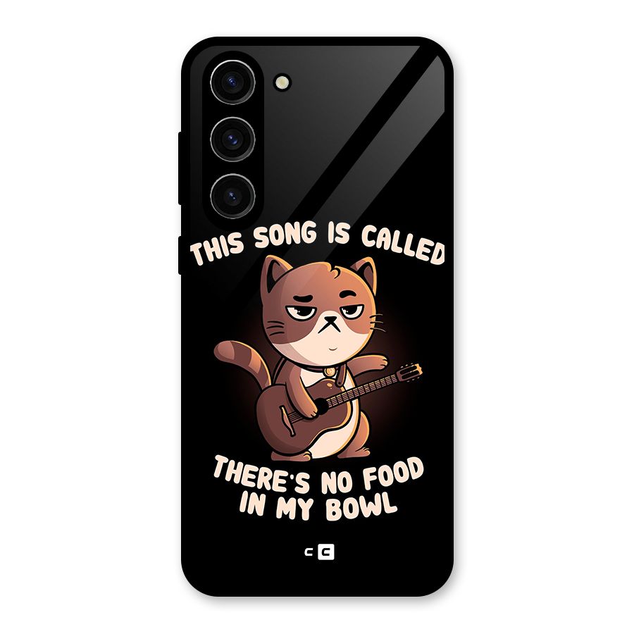 No Food in My Bowl Cat Glass Back Case for Galaxy S23 Plus