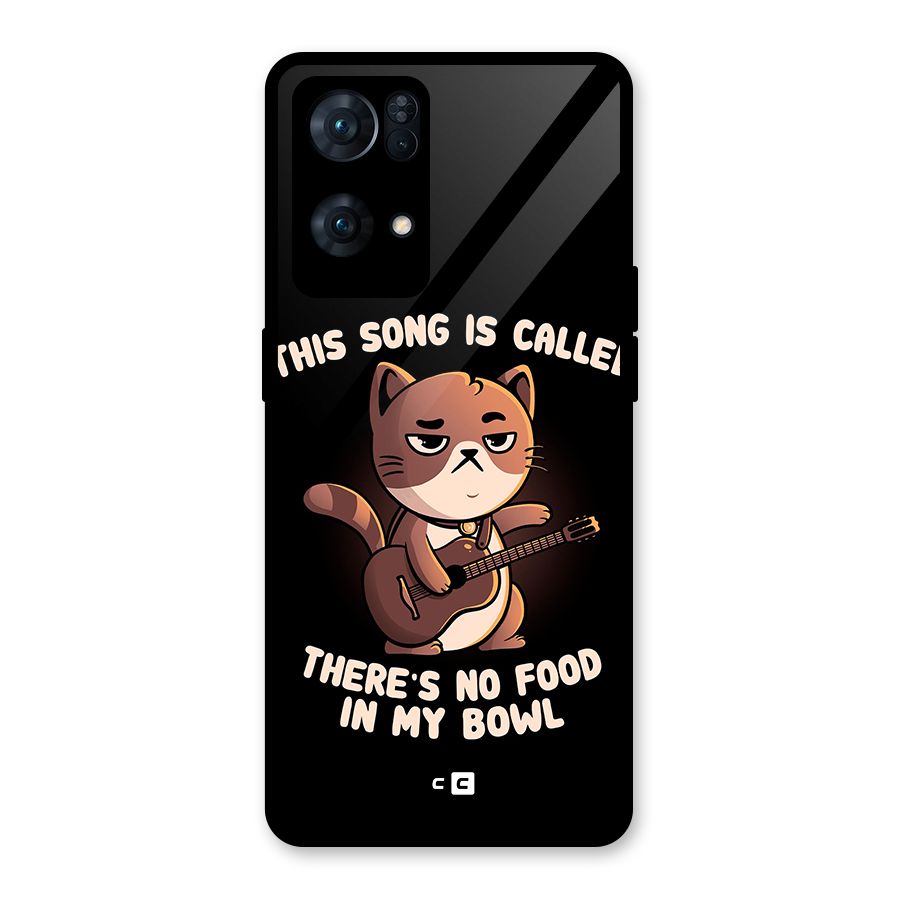 No Food in My Bowl Cat Glass Back Case for Oppo Reno7 Pro 5G