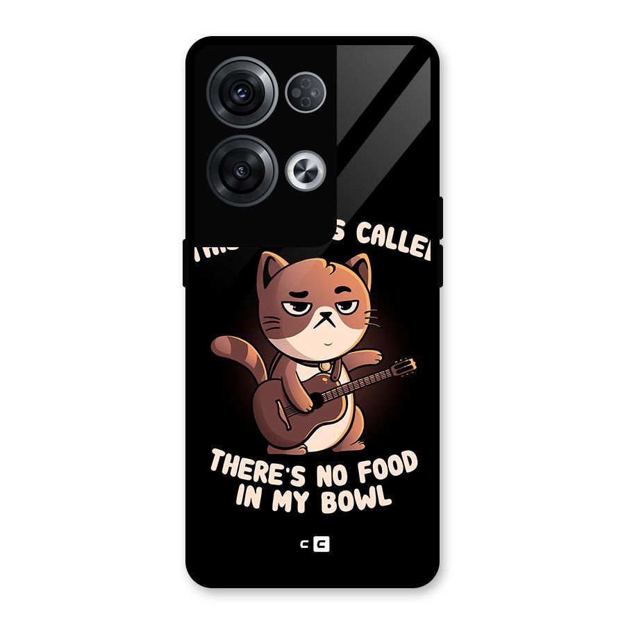 No Food in My Bowl Cat Glass Back Case for Oppo Reno8 Pro 5G