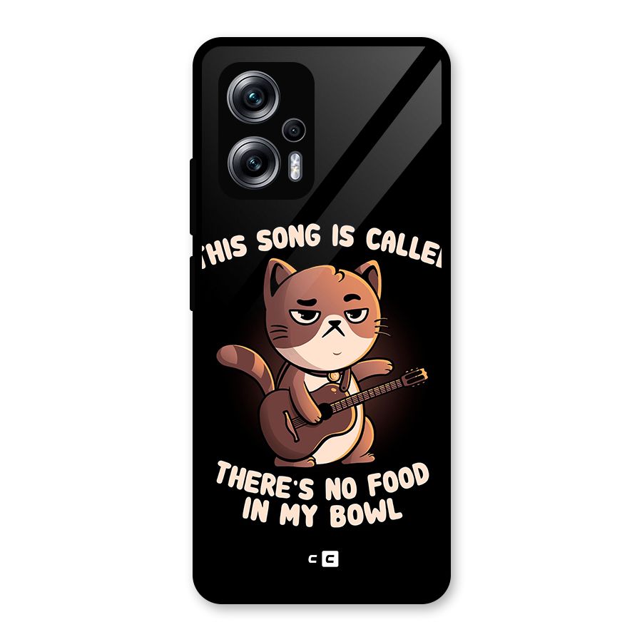 No Food in My Bowl Cat Glass Back Case for Redmi K50i