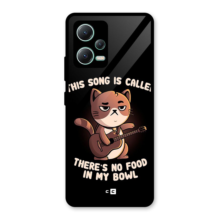 No Food in My Bowl Cat Glass Back Case for Redmi Note 12 5G