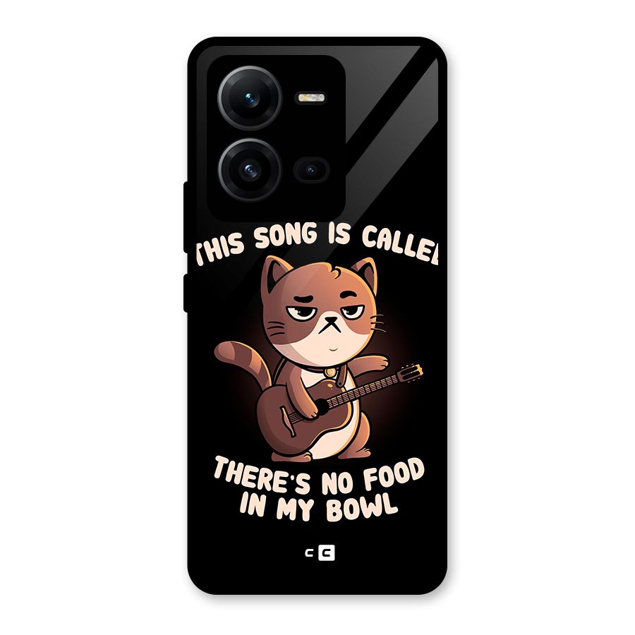 No Food in My Bowl Cat Glass Back Case for Vivo V25