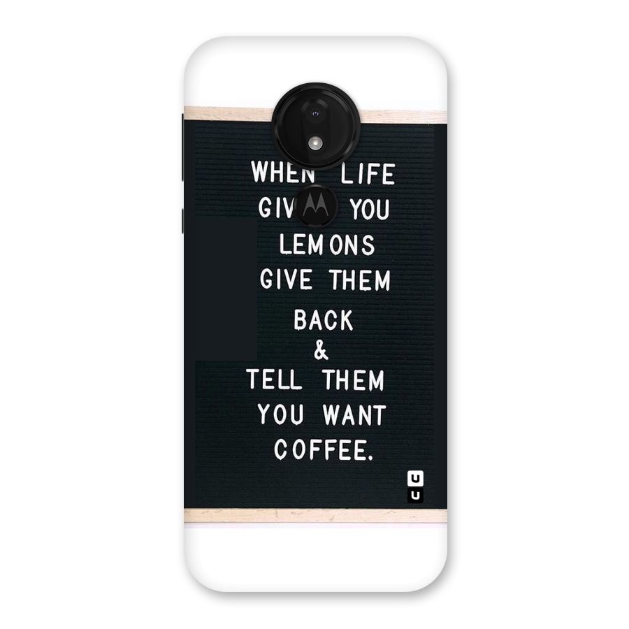 No Lemon Only Coffee Back Case for Moto G7 Power