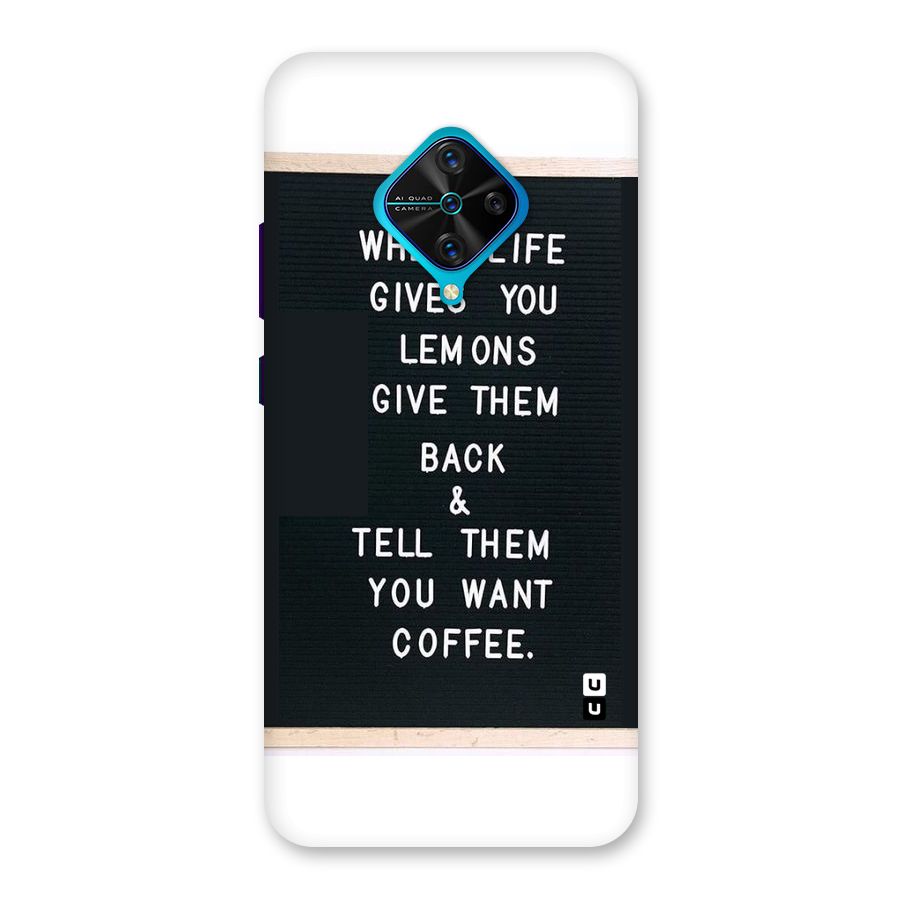 No Lemon Only Coffee Back Case for Vivo S1 Pro