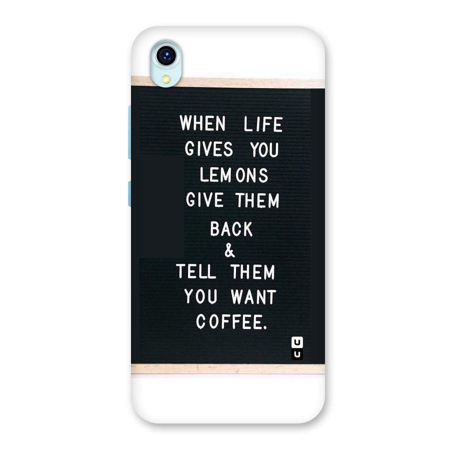 No Lemon Only Coffee Back Case for Vivo Y1s